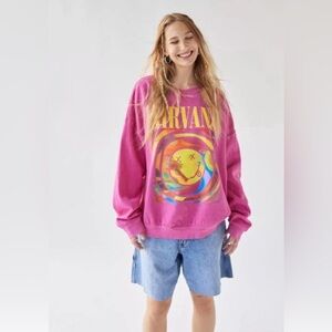 Nirvana Pink Graphic Sweatshirt NWOT